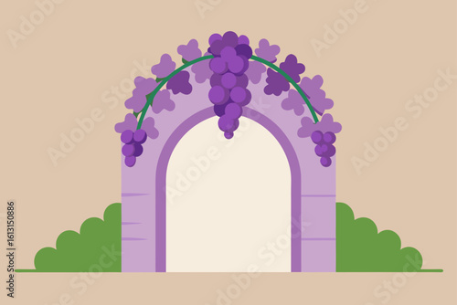 vintage arch covered in lavender and lace  placed 