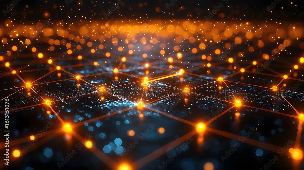 Obraz premium Vibrant interconnected technology network