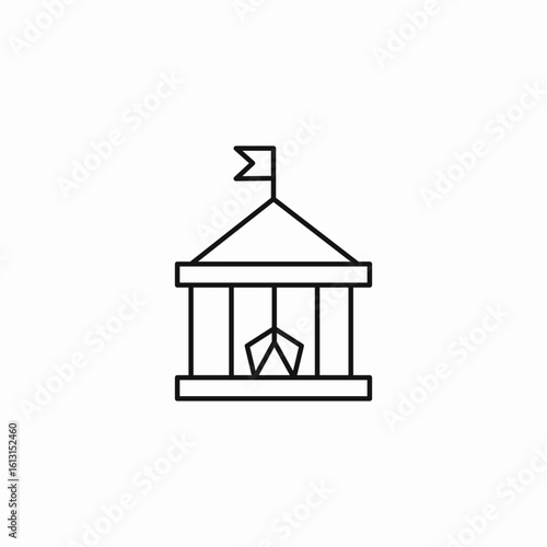 circus tent flag icon sign vector