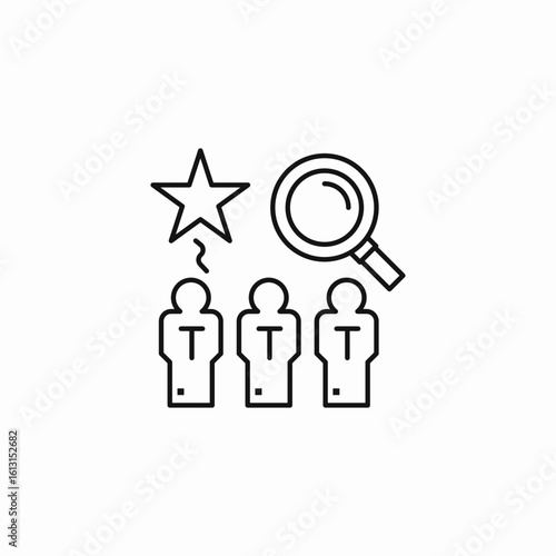 evaluate candidates search icon sign vector