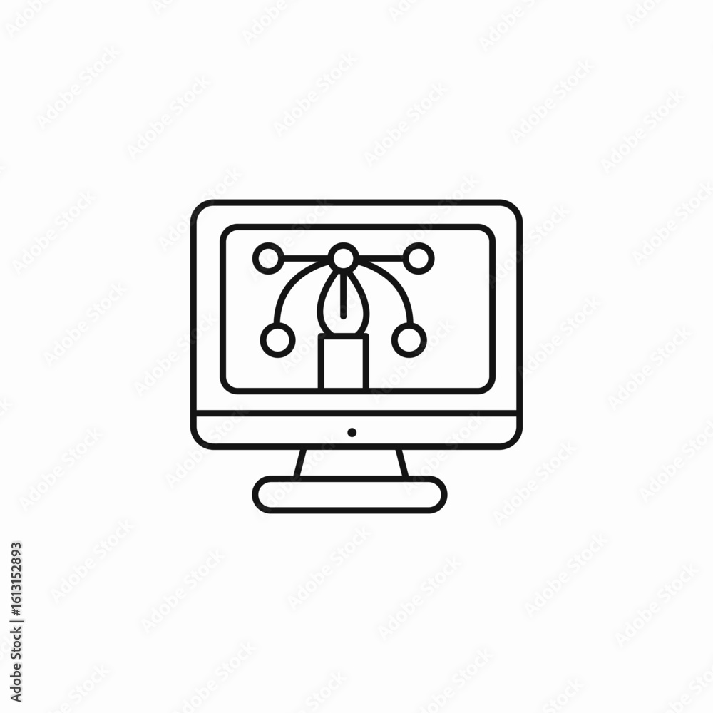 graphic design monitor icon sign vector graphic design monitor icon sign vector