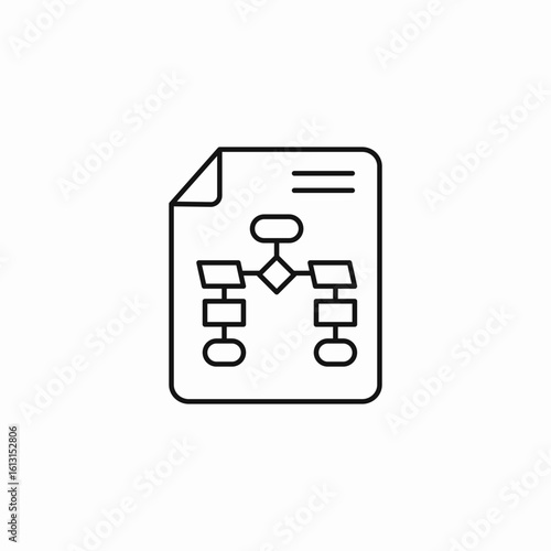 flowchart document diagram icon sign vector