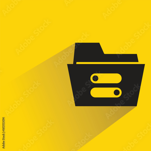 toggle folder icon with shadow yellow background