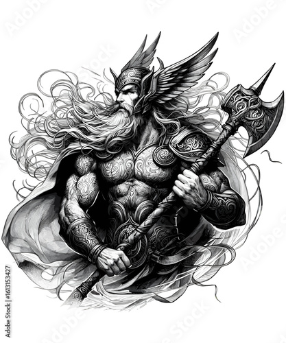 Viking warrior Odin	
