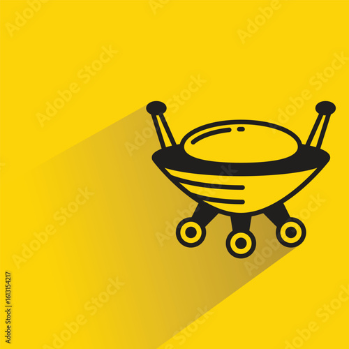 UFO icon with shadow yellow background