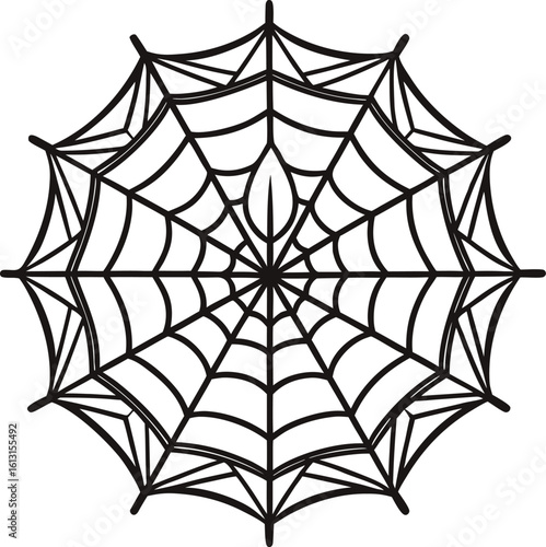 Eco friendly Halloween decoration Intricate black spiderweb design on white background
