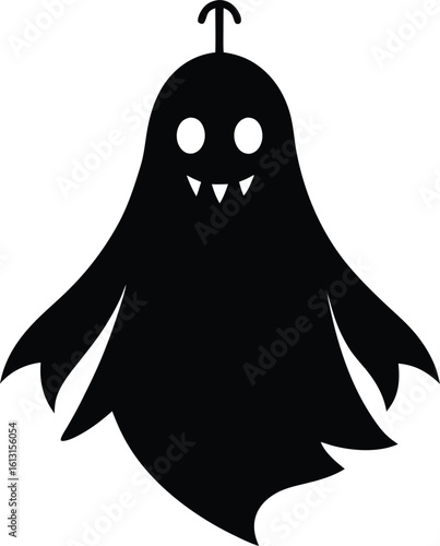Eco friendly Halloween decoration Spooky black ghost silhouette with fangs