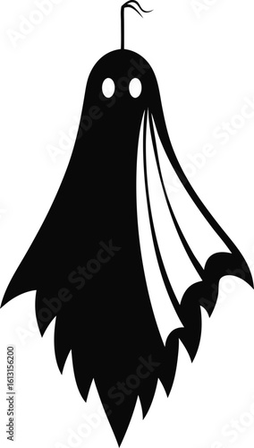 Eco friendly Halloween decoration Spooky black ghost silhouette hanging on hook