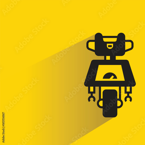 robot avatar with shadow on yellow background