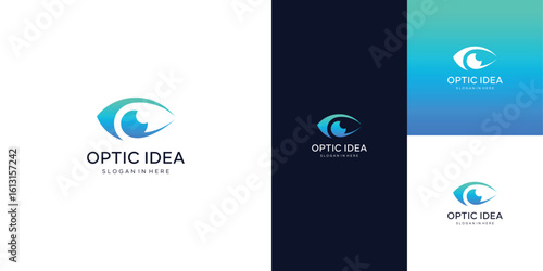 Abstract eye sight logo design vector template