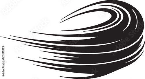 Windswept shaped in silhouette white background.