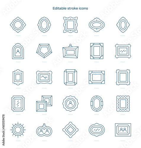 Frames stroke icon. Frames line icon set. editable stroke icon pack