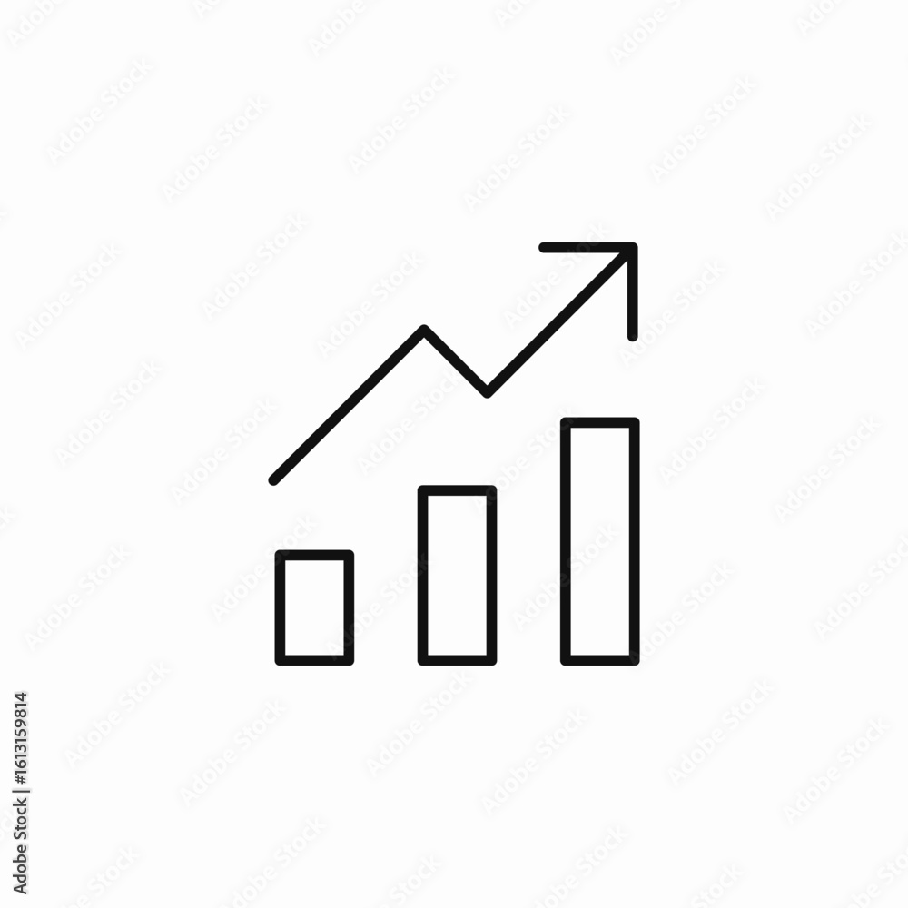 bar chart growth icon sign vector bar chart growth icon sign vector