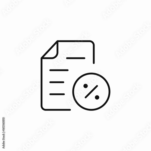 document percent sign icon sign vector