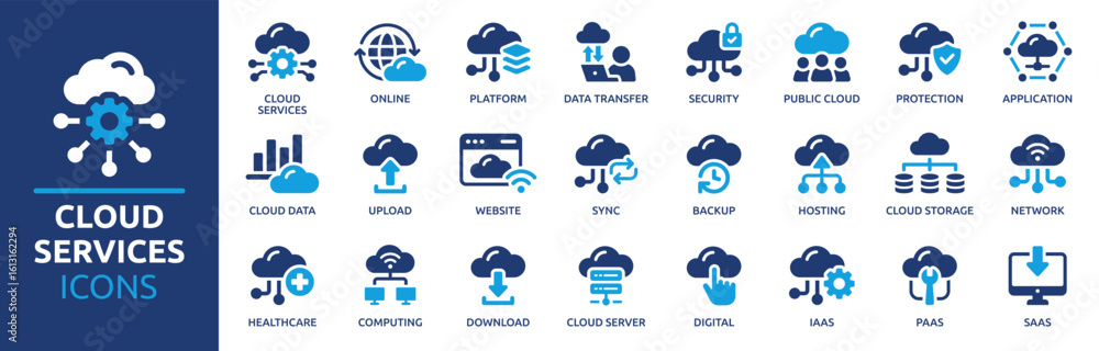 custom made wallpaper toronto digitalCloud services icon set. Cloud computing, storage, hosting, sync, data transfer, cloud server, network, online, SAAS, digital and more. Solid vector icons collection.