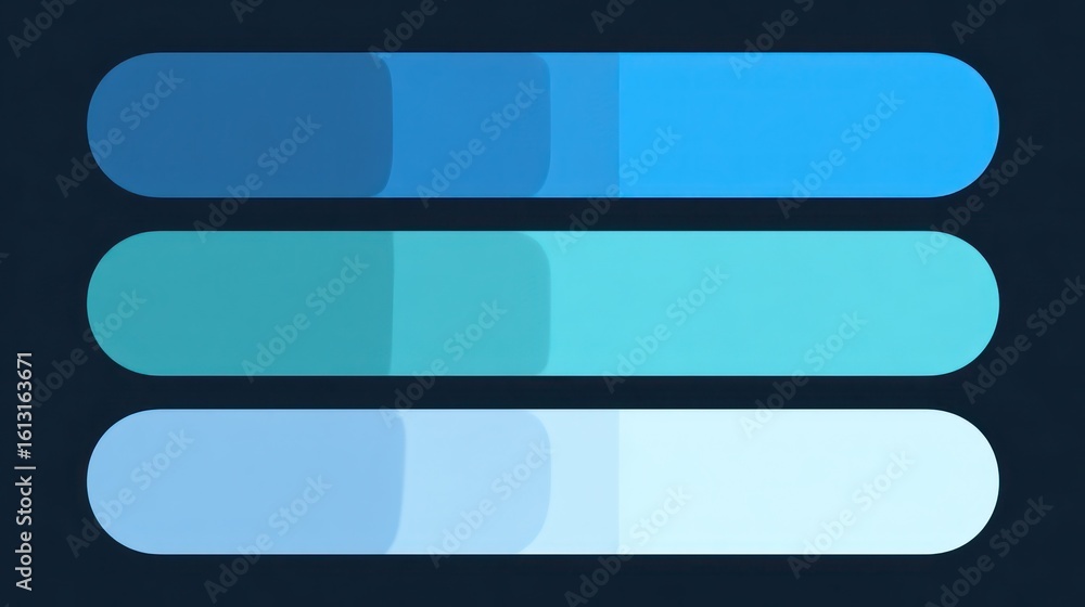 Fototapeta premium Three horizontal gradient color swatches