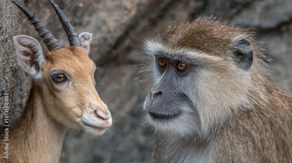 Fototapeta premium Animal interaction includes communication and behaviors like social bonding, aggression, and mating rituals among species.