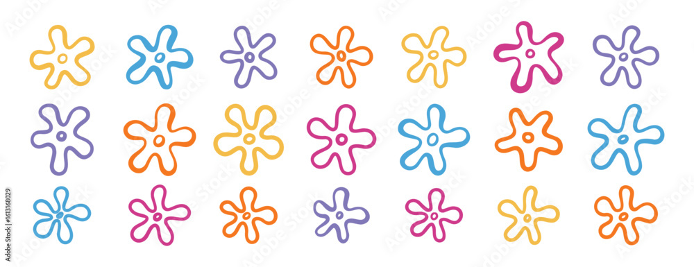 Εκτύπωση καμβά doodle hand drawn bikini bottom flowers, summer decoration, bikini botton sky elements