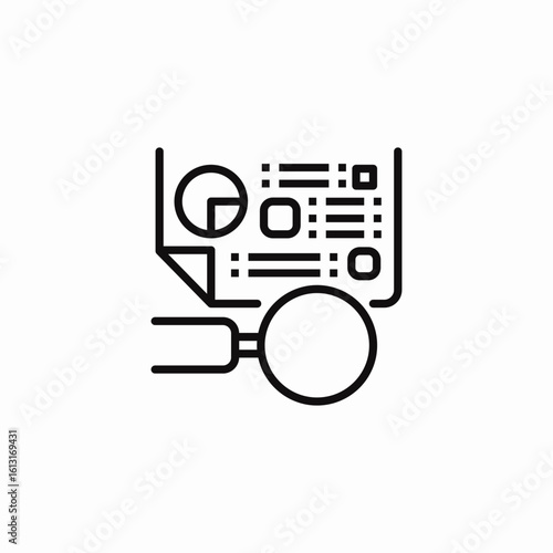 magnifying glass document icon sign vector