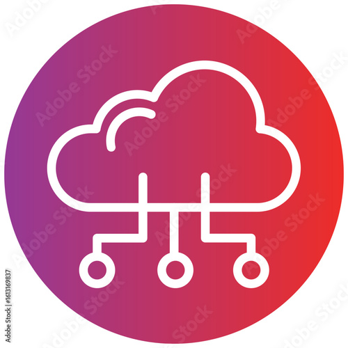 Cloud Computing line icon style