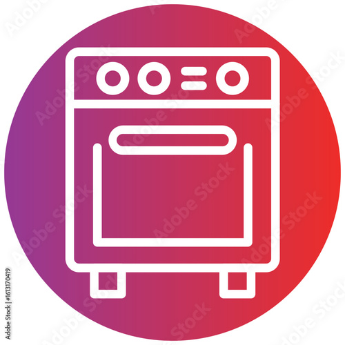 Oven line icon style