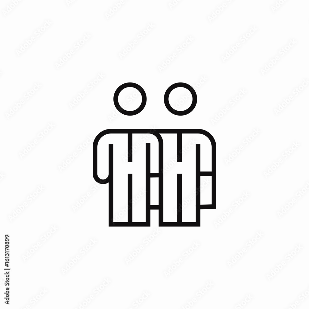 two people side by side icon sign vector two people side by side icon sign vector