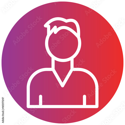 Businessman Line Icon Style