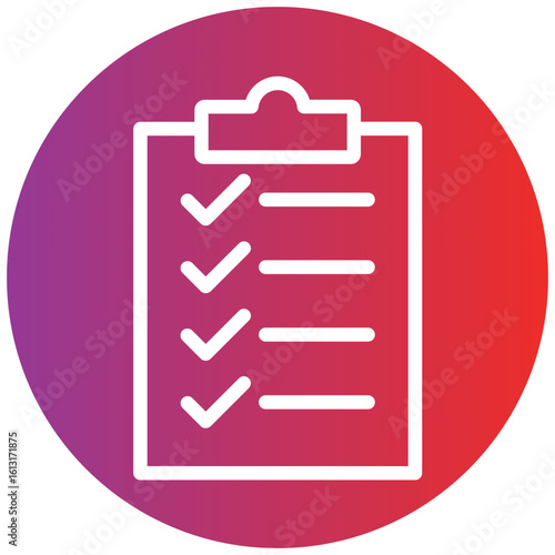 Completed Tasks Line Icon Style