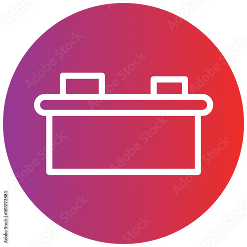 Reception Desk Line Icon Style