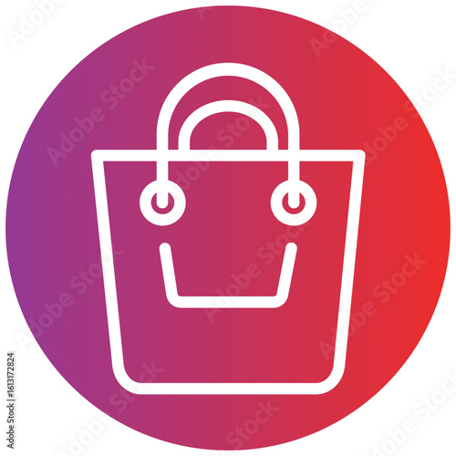 Shopping Bag Line Icon Style