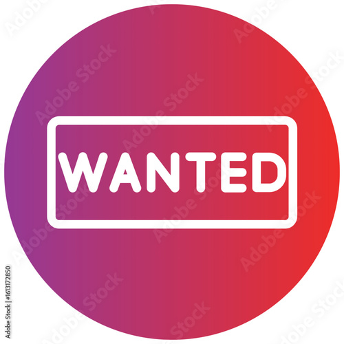 Wanted Line Icon Style