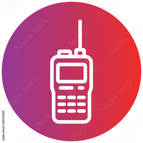 Walkie Talkie Line Icon Style