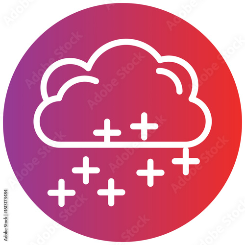 Snowstorm Line Icon Style