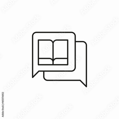book chat bubbles icon sign vector