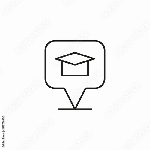 graduation cap location icon sign vector
