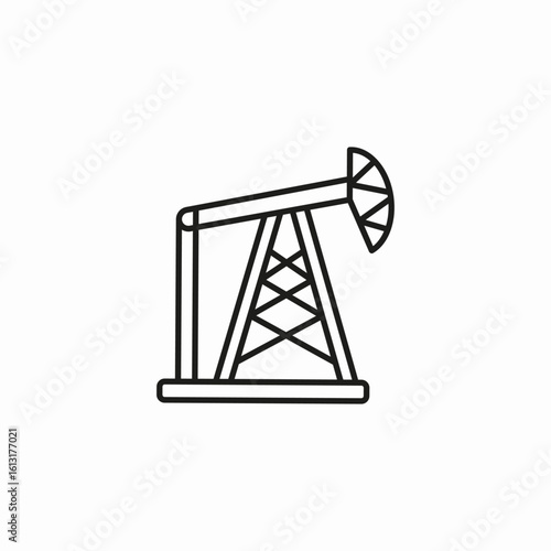 oil pump jack icon sign vector