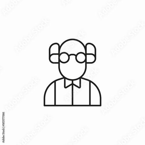old person wearing glasses icon sign vector