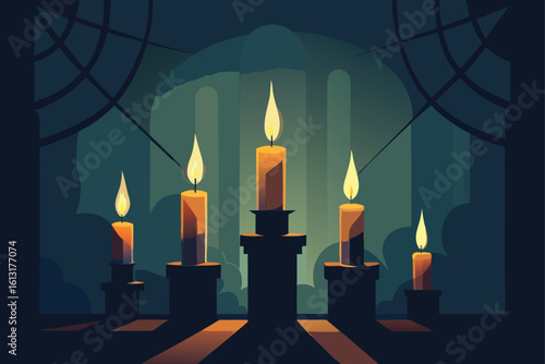 illustration of a candle and candles