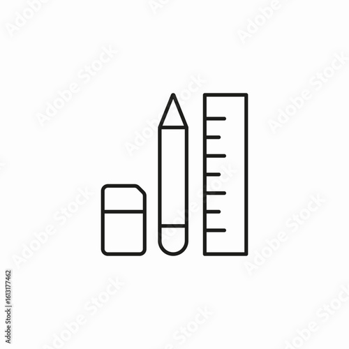 school supplies pencil icon sign vector