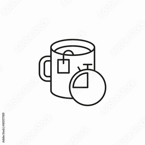 tea cup timer icon sign vector