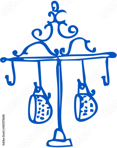 Chandelier composed of hanging utensils, combining elegance with culinary flair