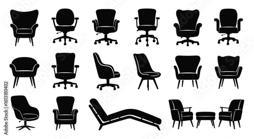 Collection of Silhouette Armchairs and Seating Furniture Options for Interior Design