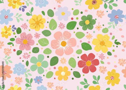 Wallpaper Mural Cute sweet botanical flower seamless pattern Printed illustration vector Torontodigital.ca