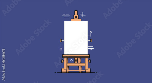 Artistic Canvas on an Easel Ready for Creative Expression and Visual Artistry