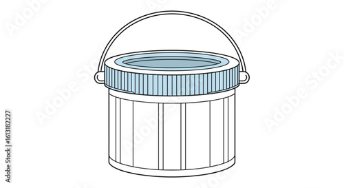 Ergonomic Bucket Design Features Practical Secure Lid and Durable Carrying Handle for Easy Transport