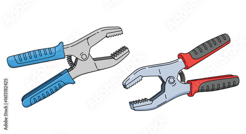 Two Hand Operated Spring Clamps with Rubber Grips for DIY and Craft Projects