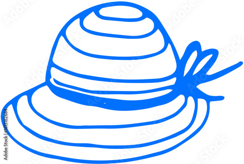 Wide-brimmed hat, associated with sun protection and style