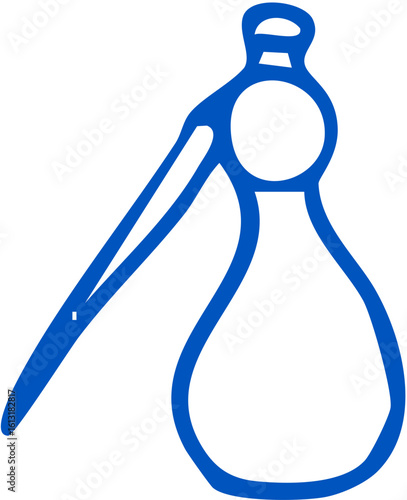 Dropper and flask combination, associated with liquid handling and testing