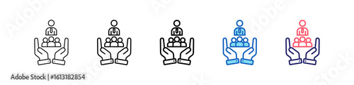 Servant Icon In 5 Different Styles Set Collection.  