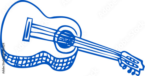 A guitar illustration hand drawn 